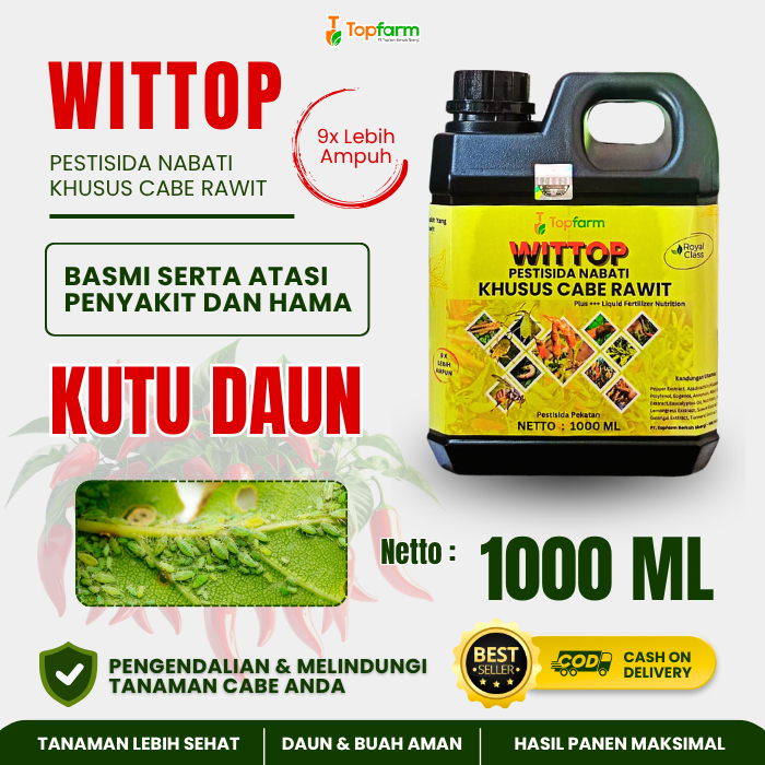 Pestisida Kutu Daun Cabe Rawit / Obat Kutu  Daun Cabe Rawit / Pestisida Topfarm / Obat Hama Kutu Dau