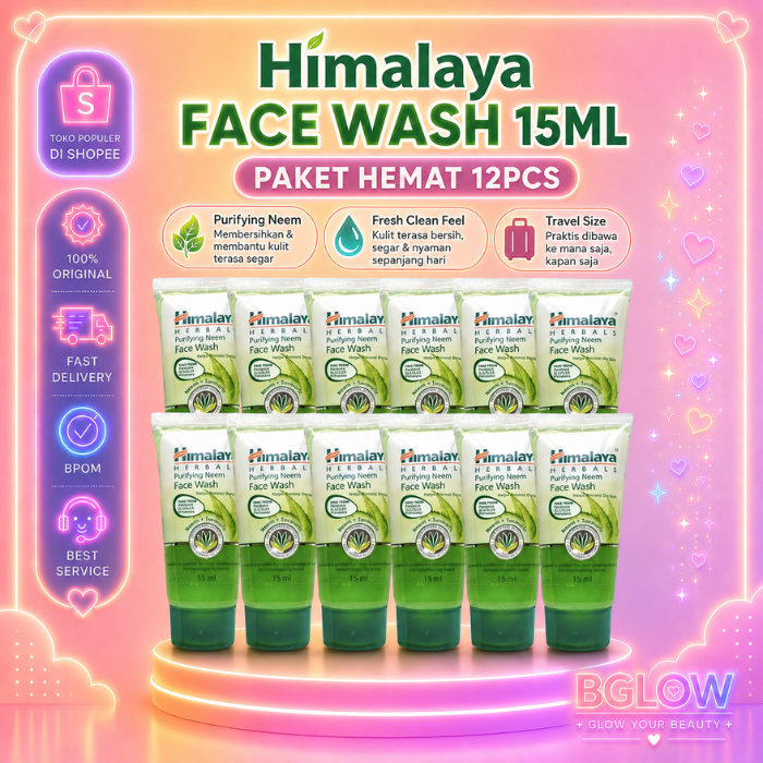 [ISI 12PCS] ED APR/26 BUNDLE HIMALAYA FACE WASH 15ML | Sabun Cuci Muka Untuk Jerawat Acne Skincare B