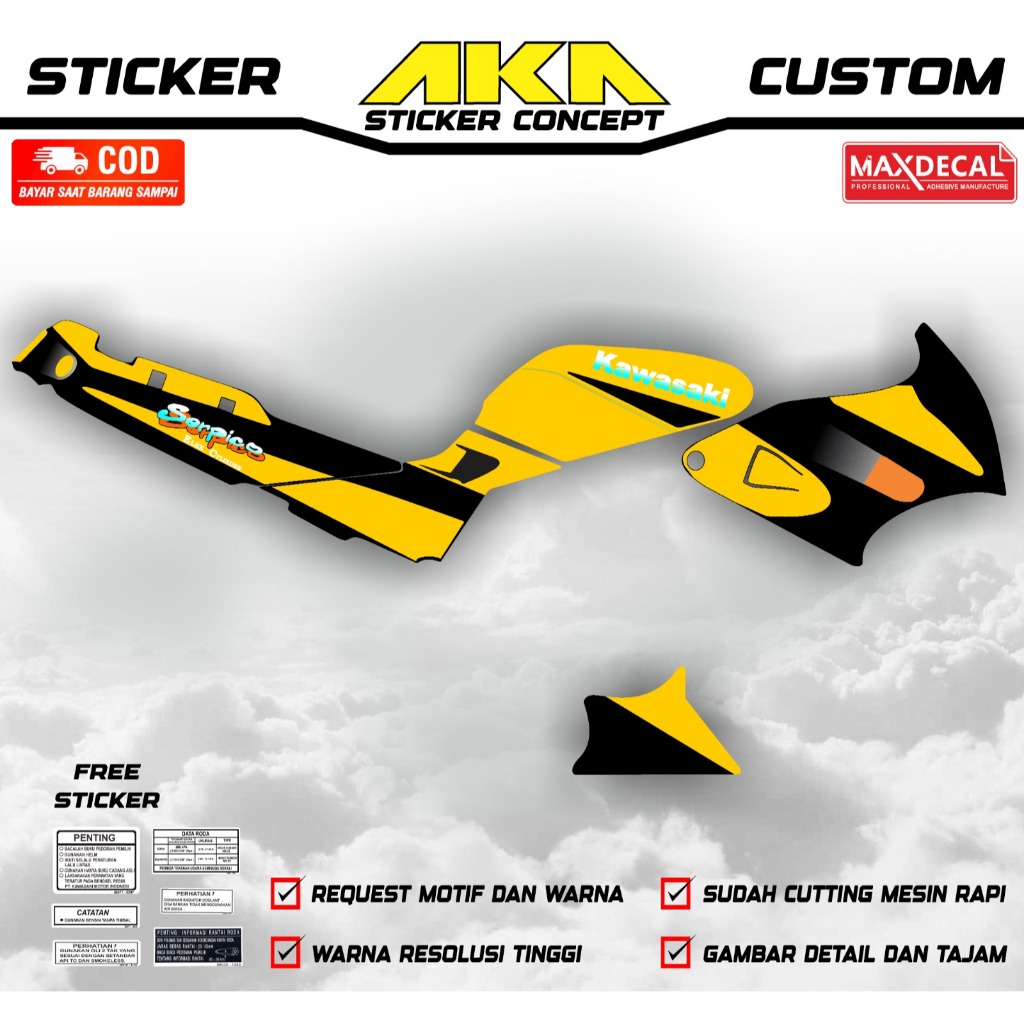 sticker striping Kawasaki serpico transparan maxdecall