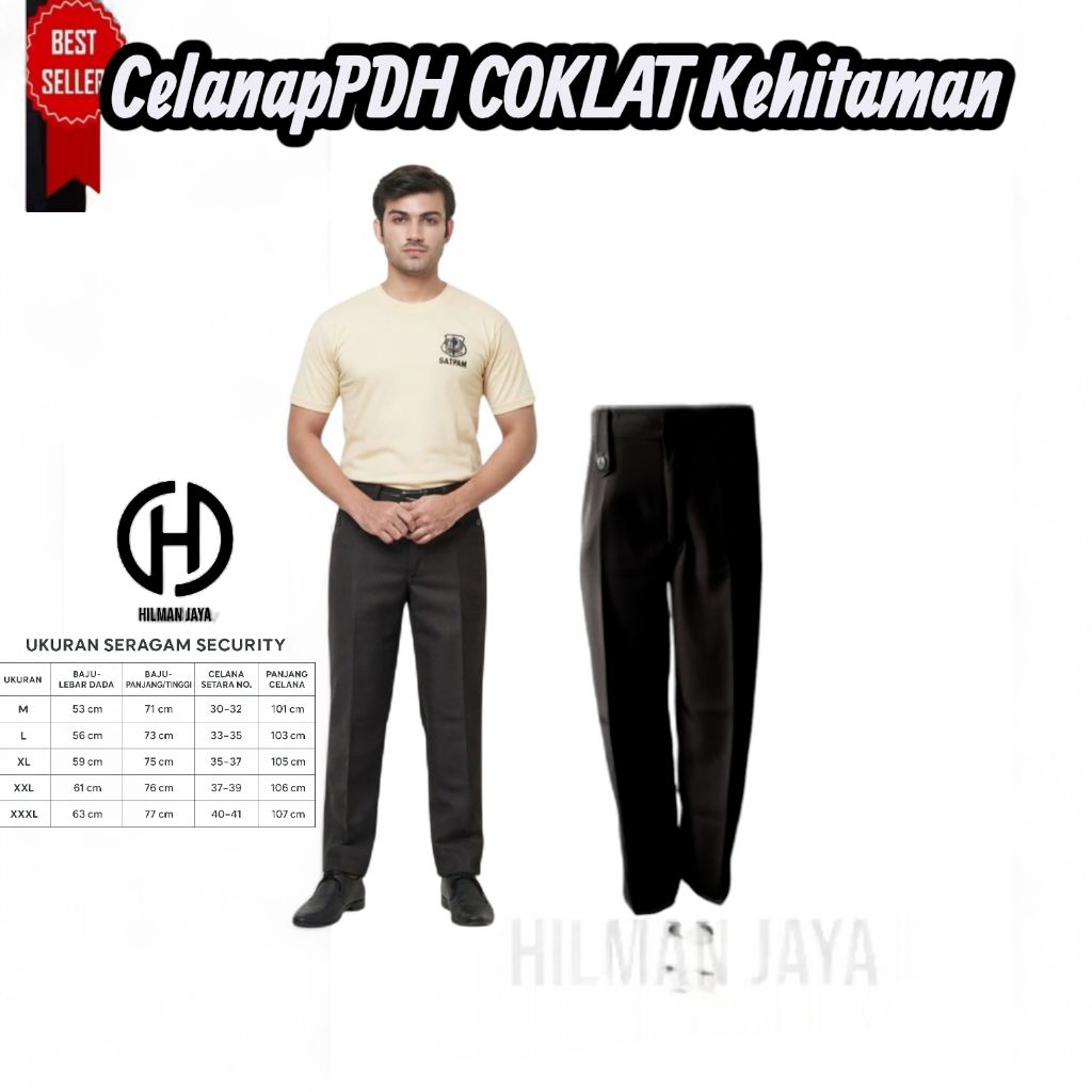 Celana PDH COKLAT KEHITAMAN celana pdh panjang celana pdh Satpam  CELANA PDH COKLAT SATPAM celana pd