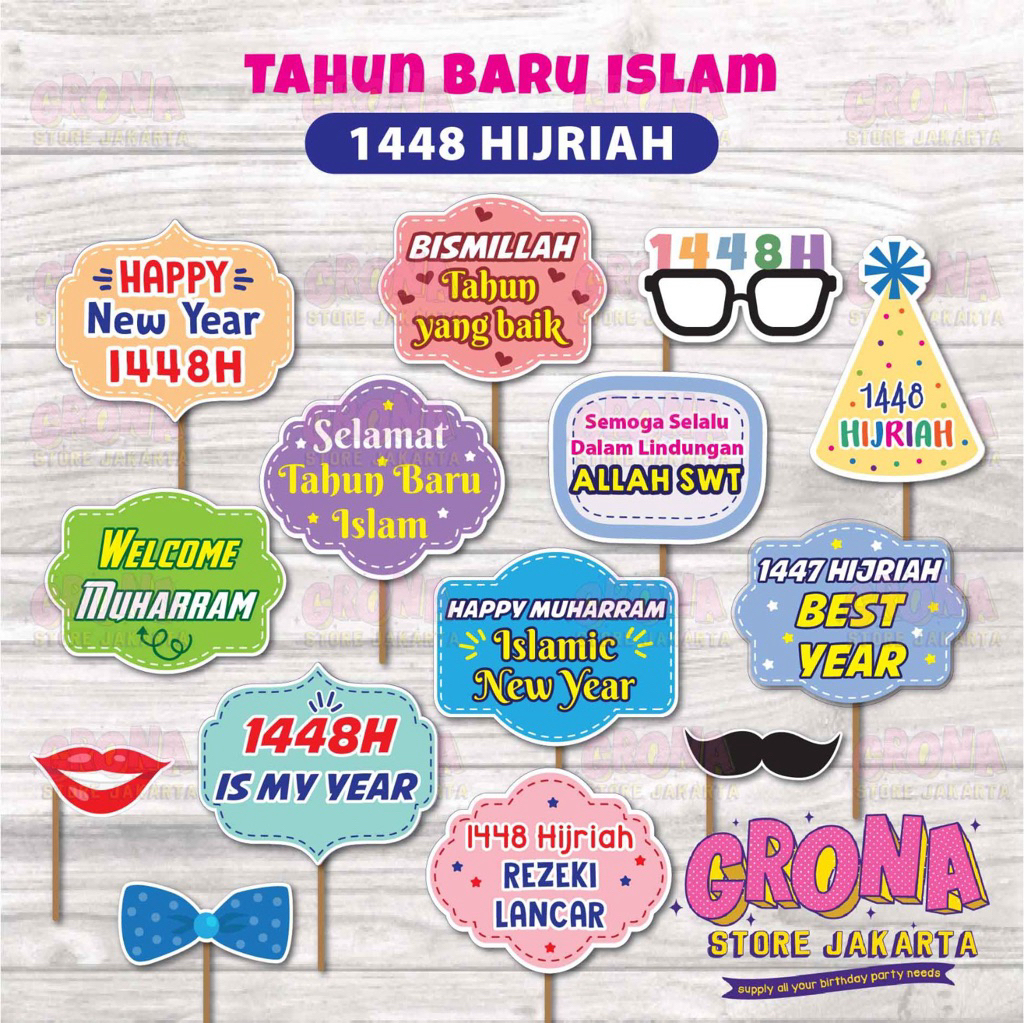 ACC Photobooth Tahun Baru Islam / Aksesoris Foto Muharam / Photo Props Tahun Baru Islam
