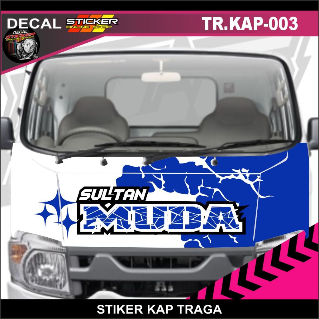 STICKER KAP DEPAN MOBIL PICKUP TRAGA DECAL STIKER VARIASI SULTAN MUDA