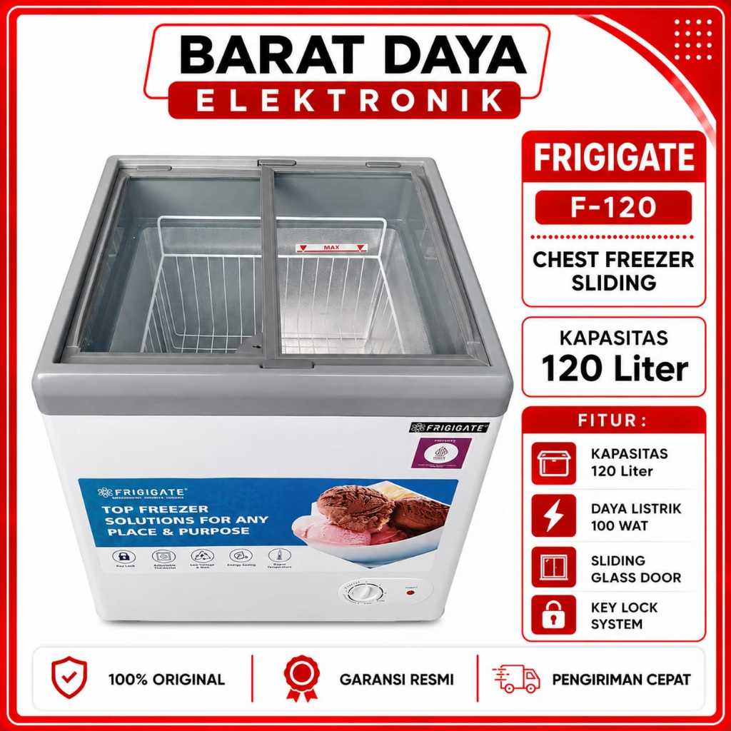 Freezer Frigigate F -120SD Chest Freezer Box Freezer Es Krim