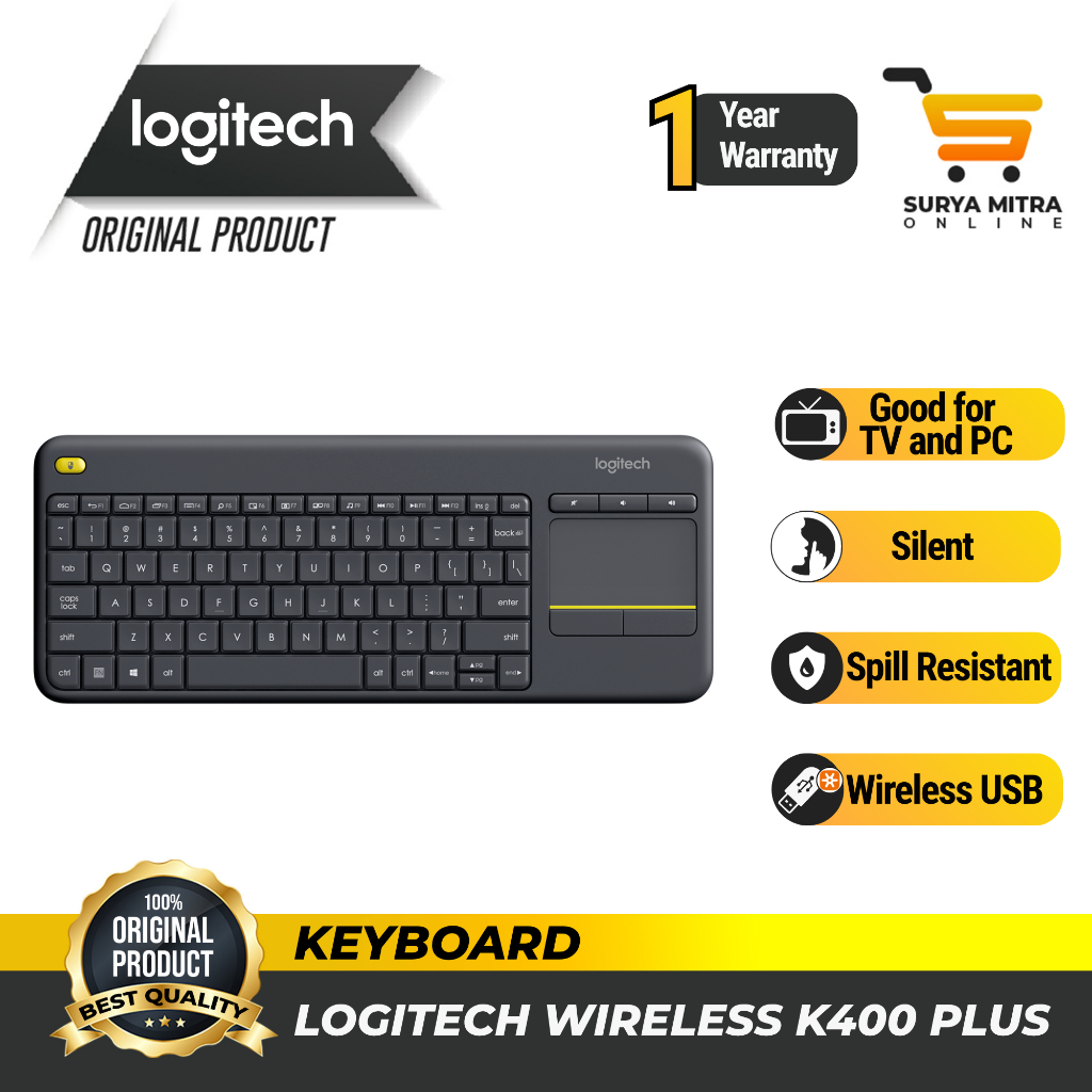 Keyboard Wireless Logitech K400 / K 400 Plus