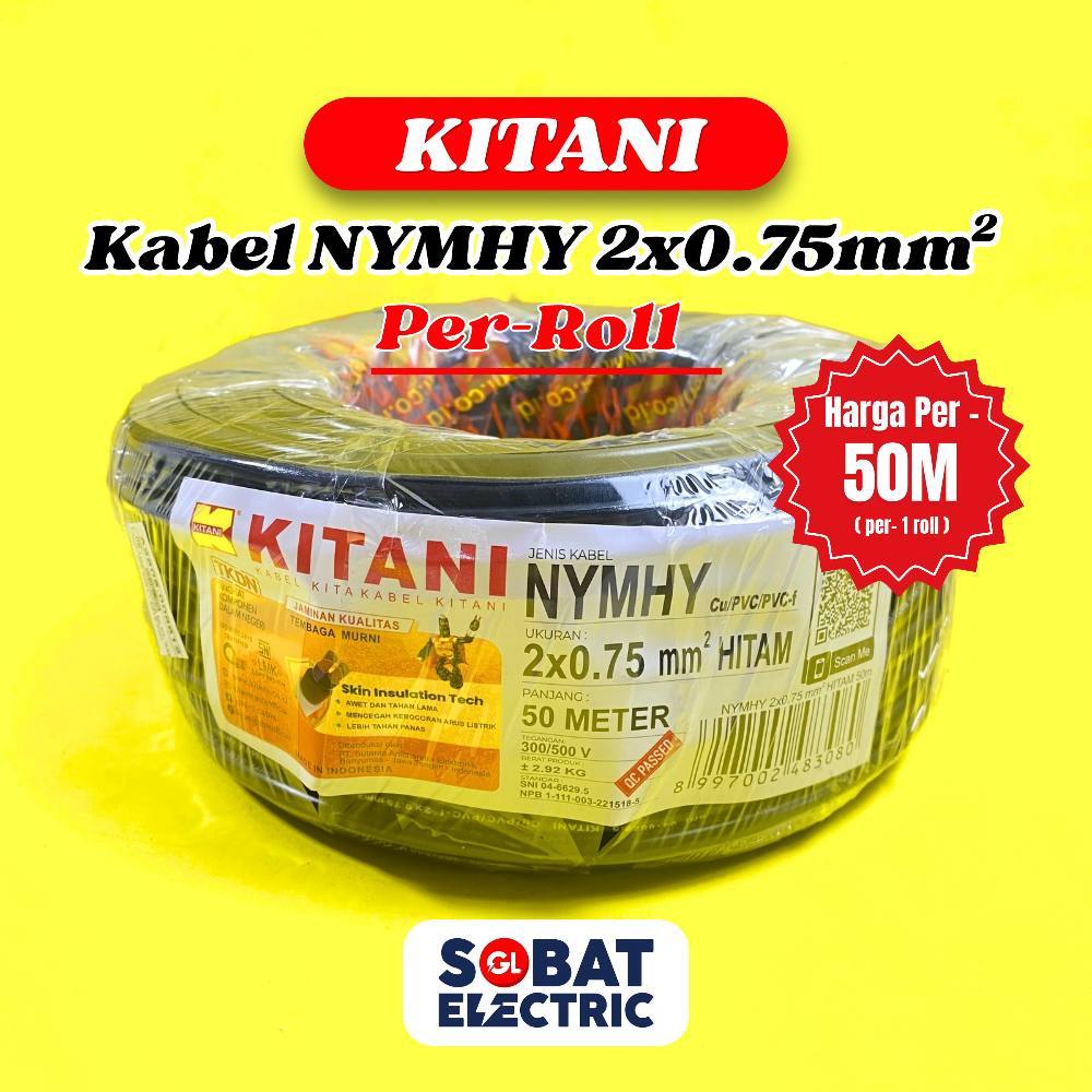 Kitani Kabel NYMHY Per Roll - Kabel Kitani Serabut Roll (2x0.75, 2x1.5)