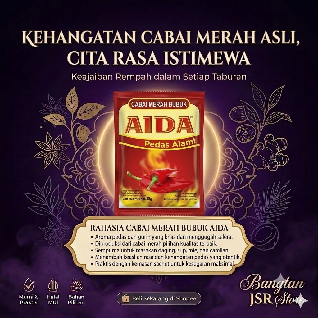 MURNI Cabe Bubuk Asli Aida 1 Renteng Isi 10 Pcs