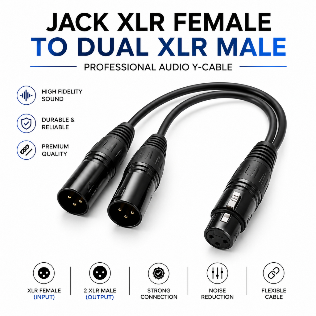 Kabel jack xlr female to dual xlr male kabel xlr cabang