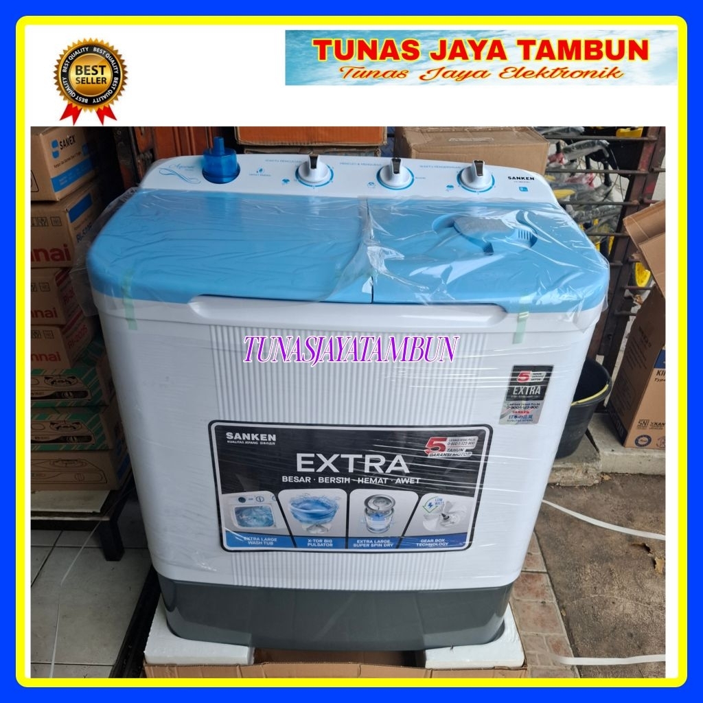 MESIN CUCI SANKEN TW 8663 FBU / MESIN CUCI SANKEN 2 TABUNG 8KG TW 8663FPK / SANKEN TW-8663 TWIN TUBE