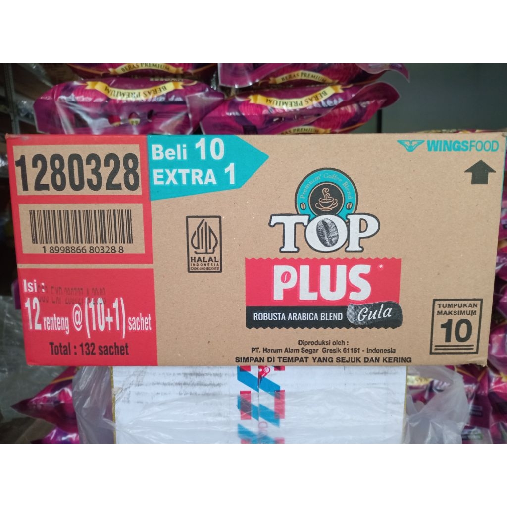 Top Kopi Plus Gula 1 Dus 12 Renceng