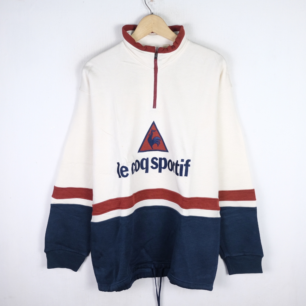 CREWNECK VINTAGE LE COQ SPORTIF HALFZIP SWEATER CN88 SIZE L