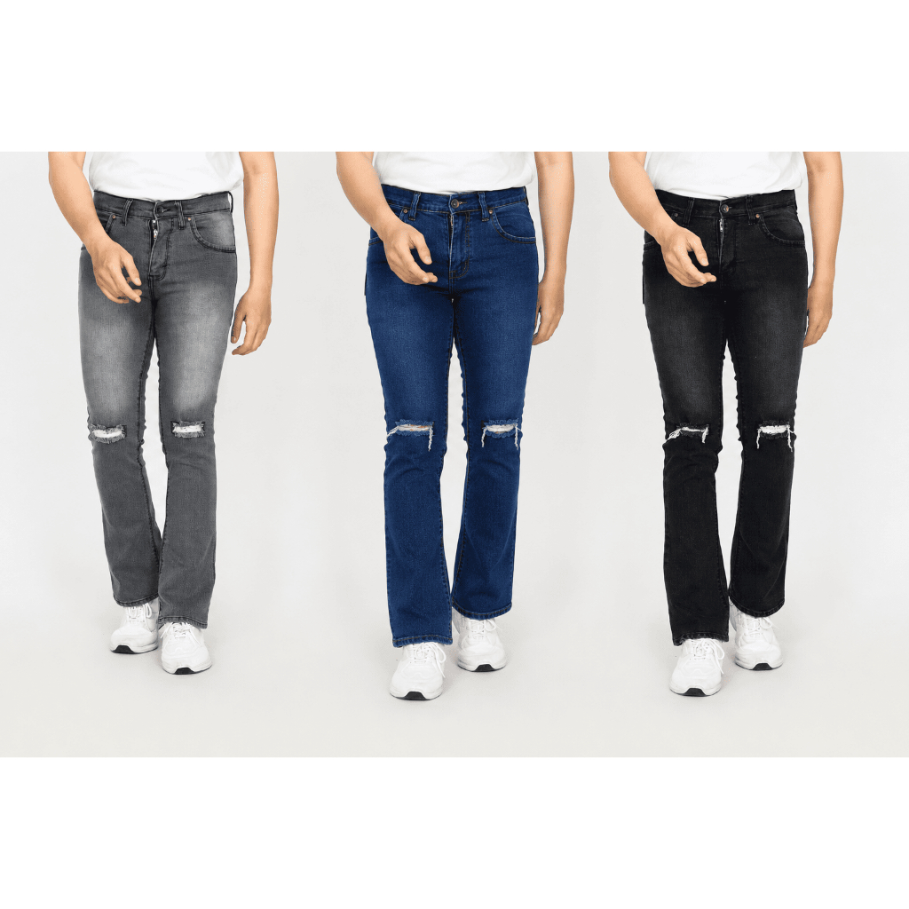 Centula Of Denim Celana Jeans Pria Cutbray Sobek Panjang Blackjazz Streach Meral Denim Badjatex