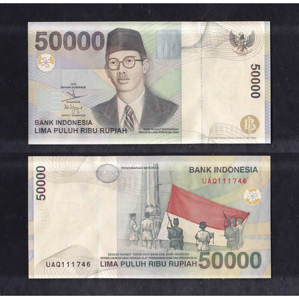 Uang kuno 50000 rupiah tahun 1999 Wage Rudolf Soepratman