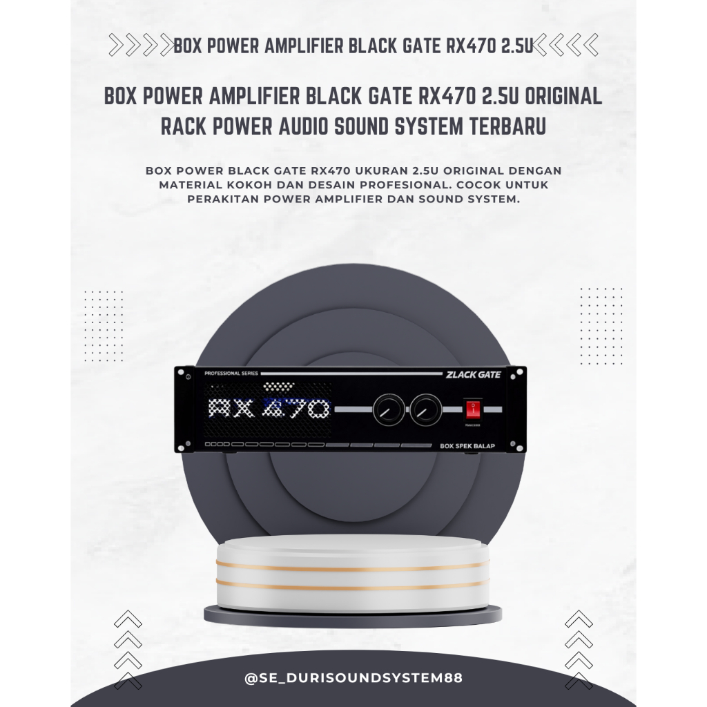 Box Power Black Gate RX 470 Ukuran 2,5U - Original & Terbaru