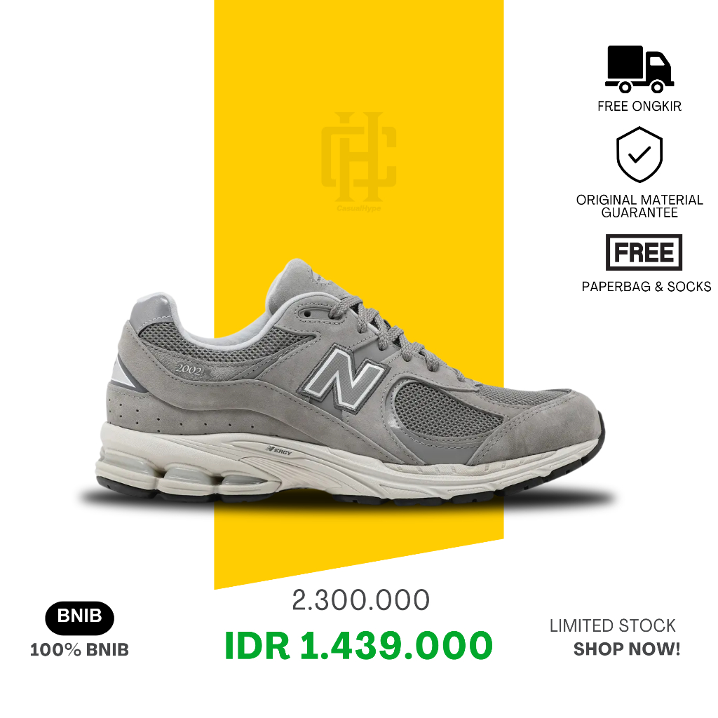 Sepatu NB 2002R Grey Marblehead 100% BNIB Authentic