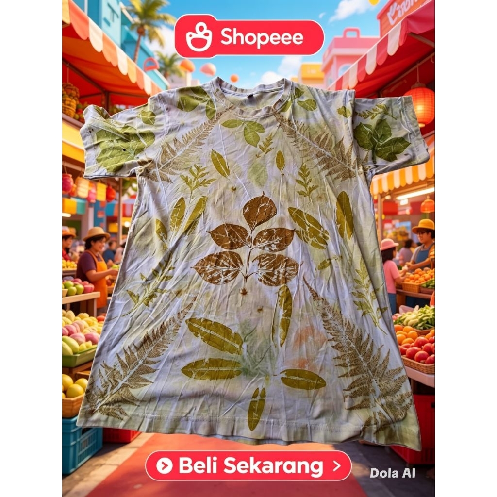 kaos motif ecoprint
