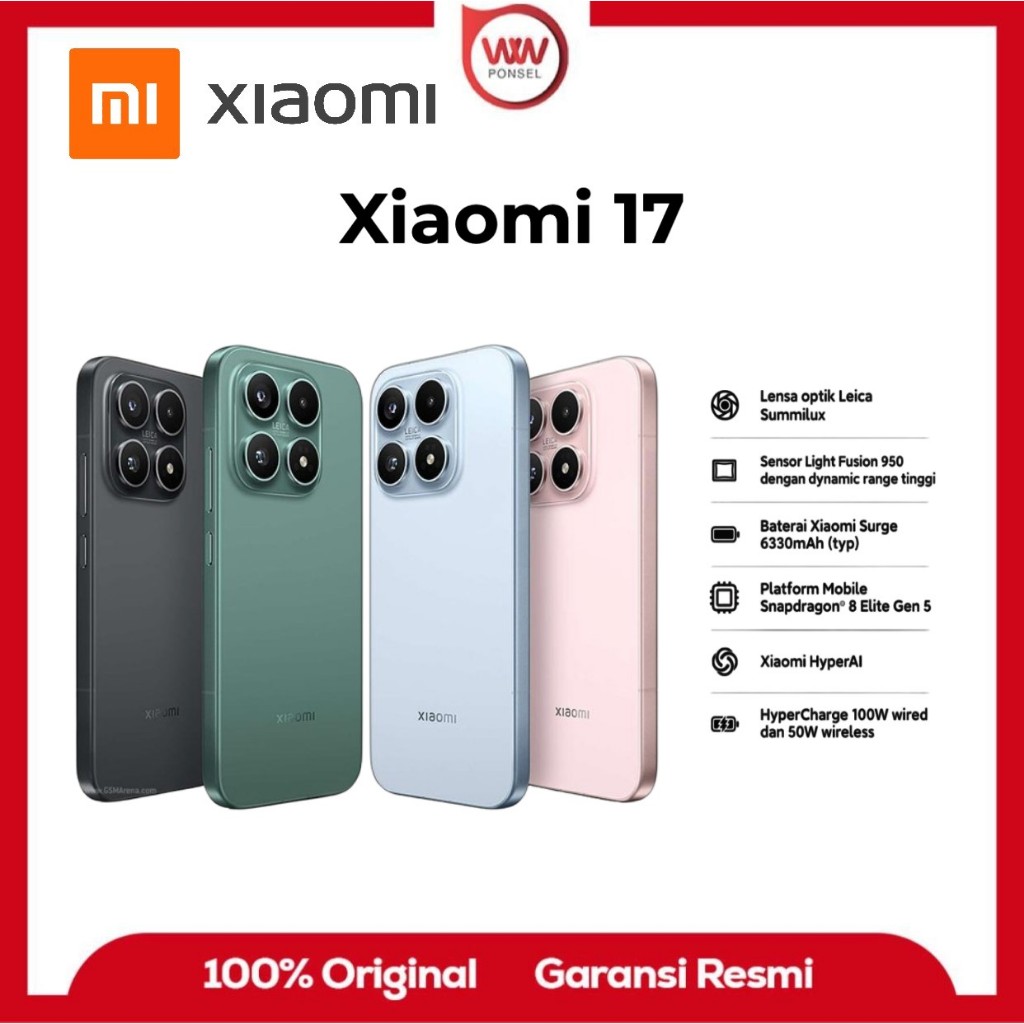 Hp Xiaomi 17 Ram 12GB Internal 256GB Garansi Resmi