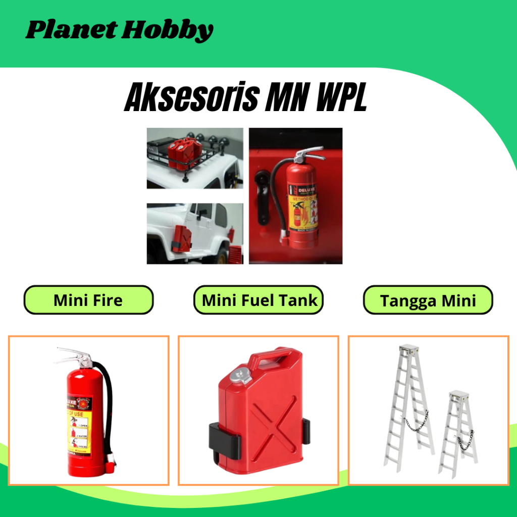 RC MINI FUEL TANKS Tangki Bahan Bakar Full Metal Plus Fire Extinguisher