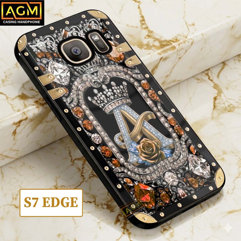 Softcase Samsung S7 EDGE - New Case Full Body / Full Cover casing Hp Samsung S7 EDGE (Motif Inisial]