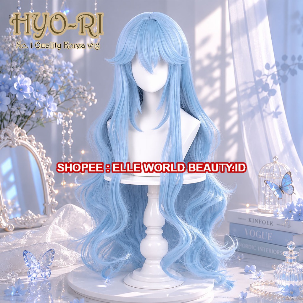 HYO-RI WIG : WIG REI AYANAMI WIG AYANAMI REI WIG COSPLAY ANIME NEON GENESIS EVANGELION WIG WANITA PA