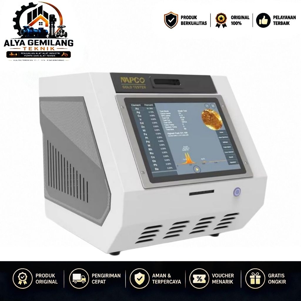 Alat Ukur Kadar Emas Logam Mulia Perhiasan High Precision NAP 8200E XRF Gold Tester Accurate Gold Pu
