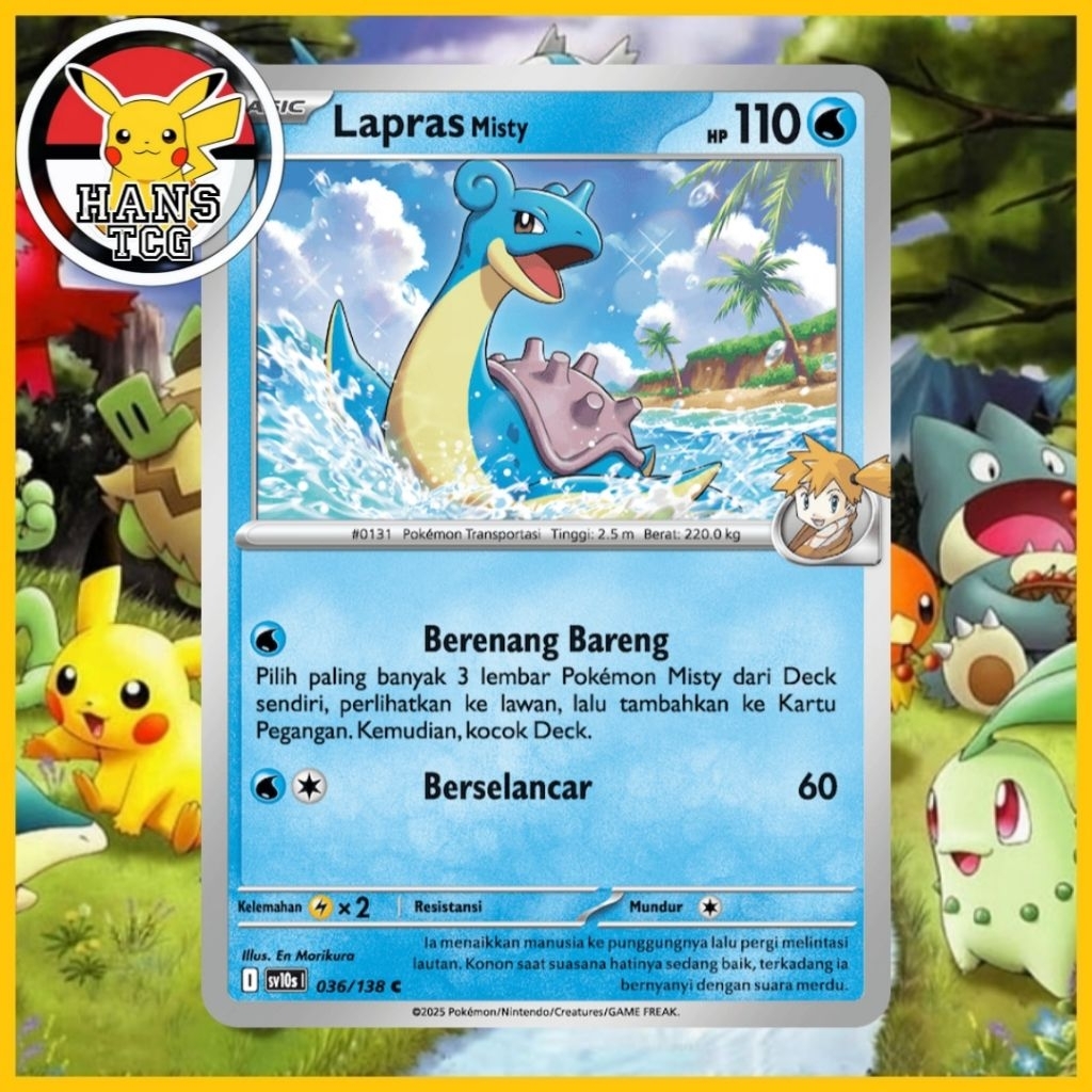 Lapras misty pokemon card | kartu pokemon lapras misty