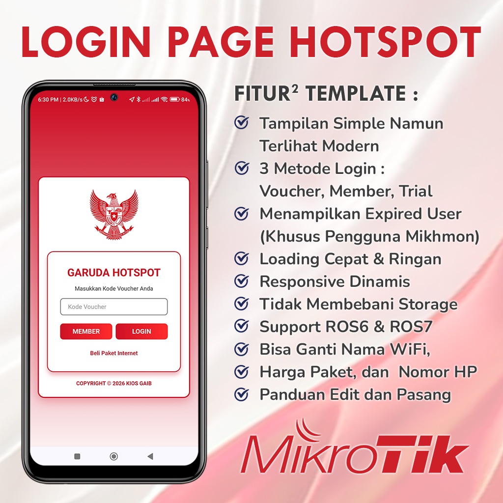 Garuda Hotspot - Template Login Page Hotspot MikroTik Premium