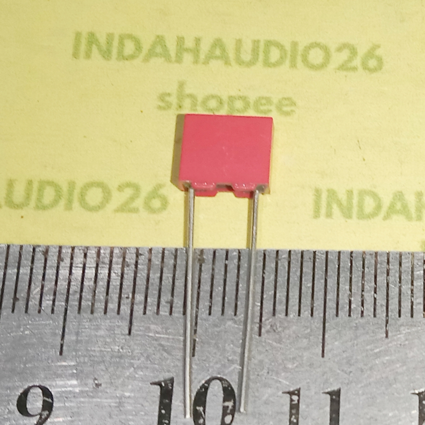 332 100v 5mm 332j100 MKM MERAH 3n3  3.3n 3.3nf   kapasitor 332j mkp mkt 3,3 nf  3.3 n capacitor mkm 
