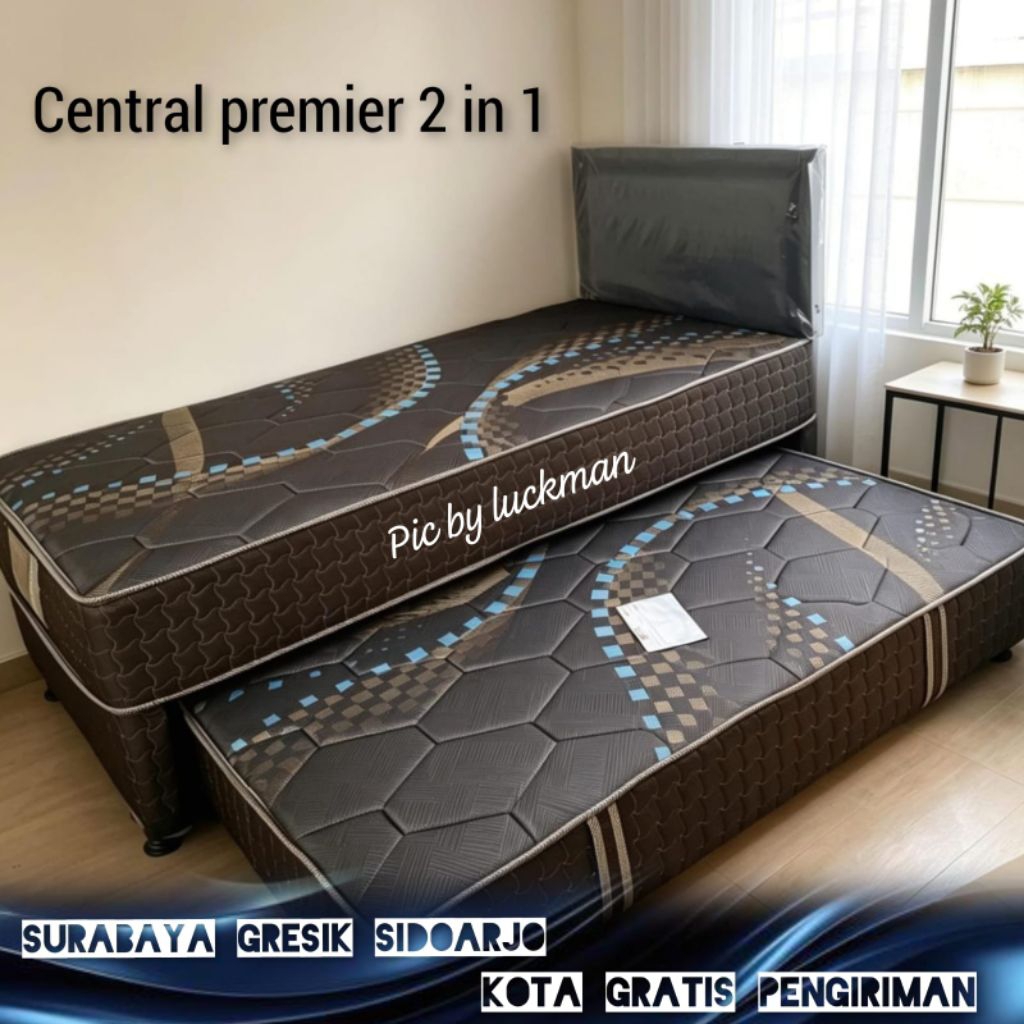 set Central premier 2 In 1 sorong lengkap kasur spring bed atas bawah 120 x 200 Garansi resmi