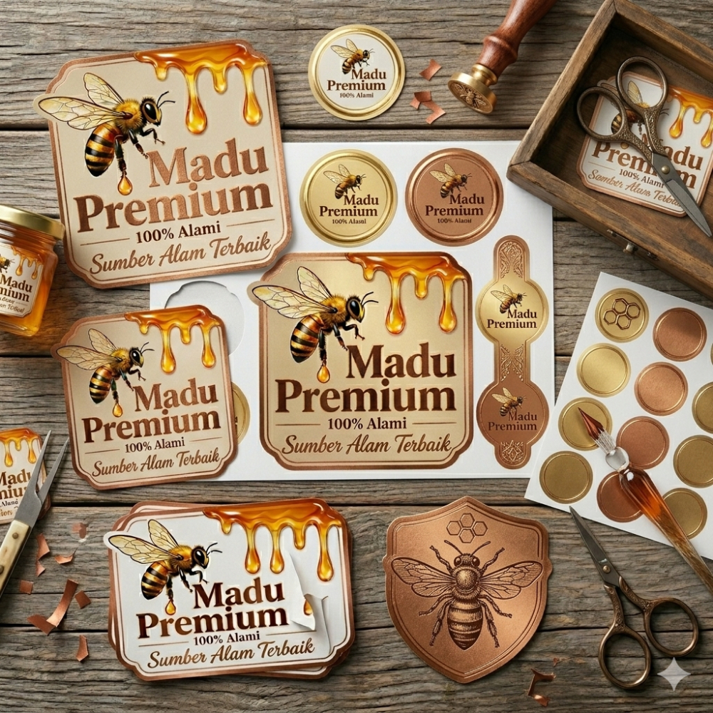 Stiker Label Madu Kode A Stiker Label Kemasan Madu Premium