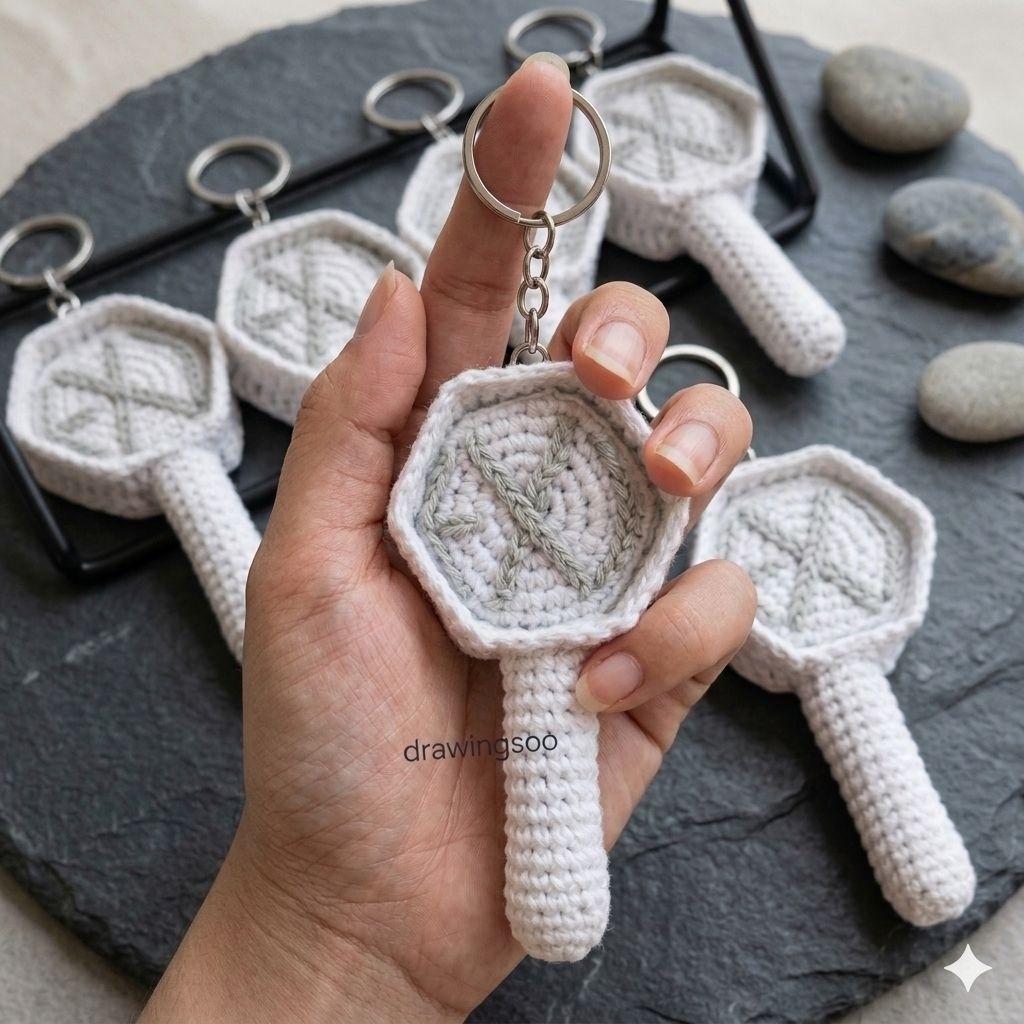 [Ready Stock] Amigurumi Mini Lightstick EXO/ Keychain Boneka Rajut