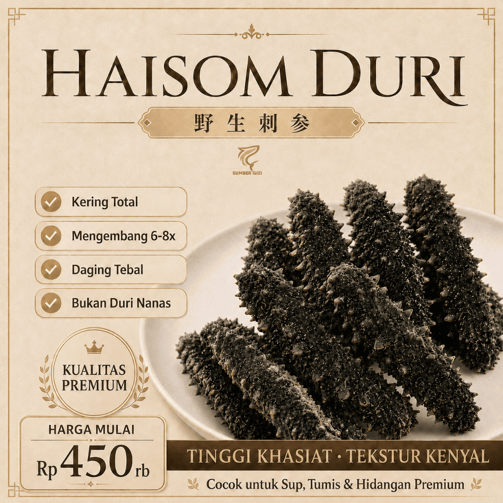 Haisom Duri Kering Premium 100-250gr | Teripang Duri – Hoisom Laut / Sea Cucumber