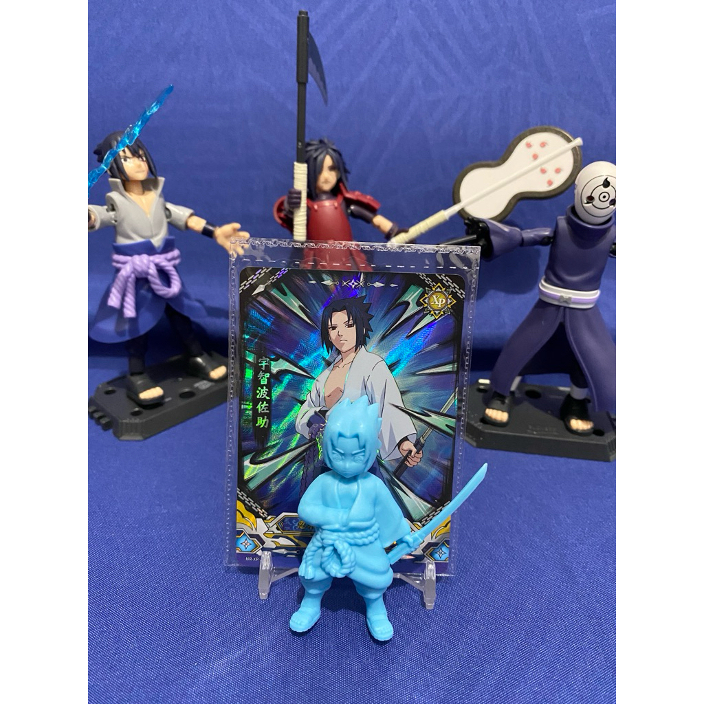 Kartu Naruto XP Sasuke & Figure Original