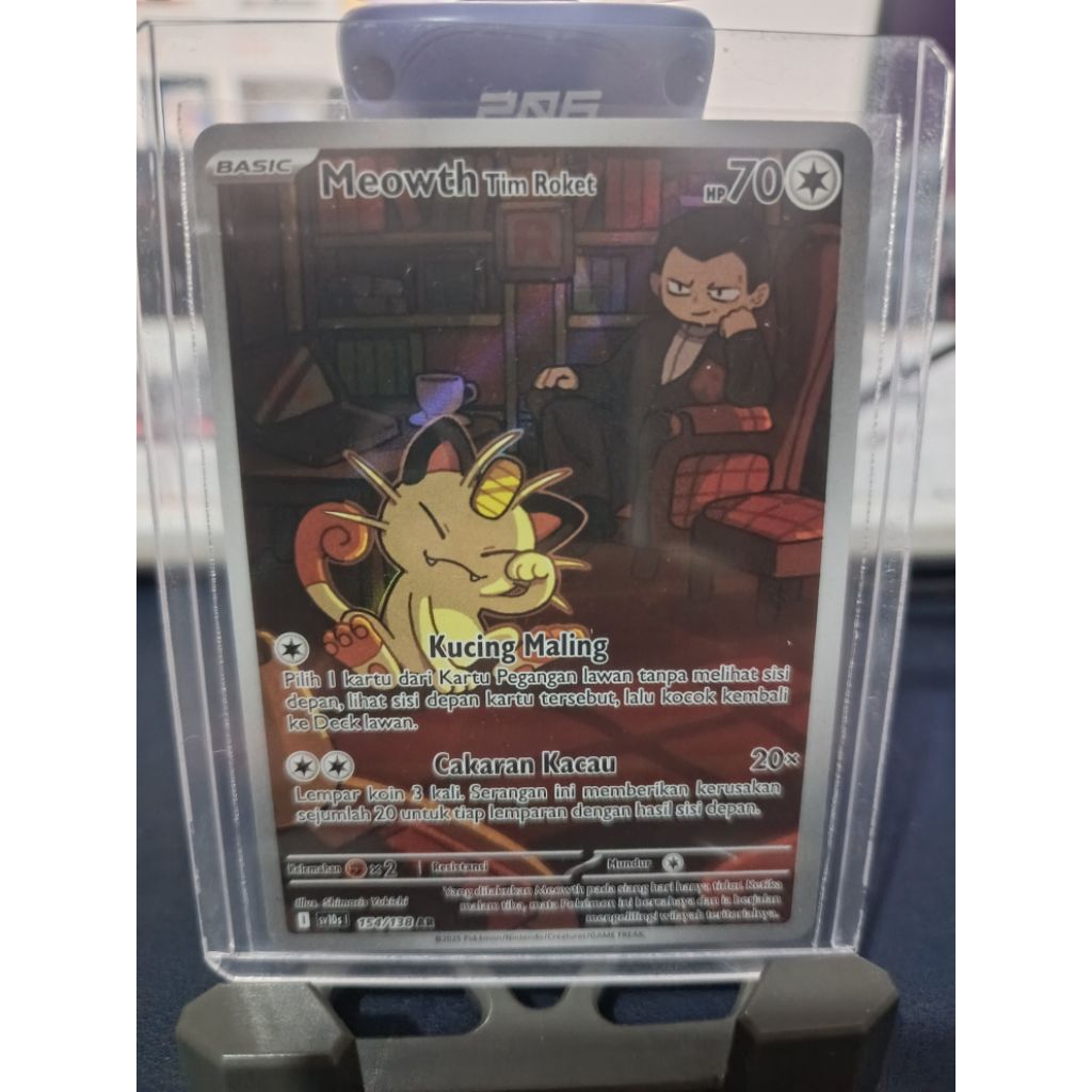 Meowth Tim Roket AR SV10s 154/138 | Kehadiran Juara | Pokémon TCG