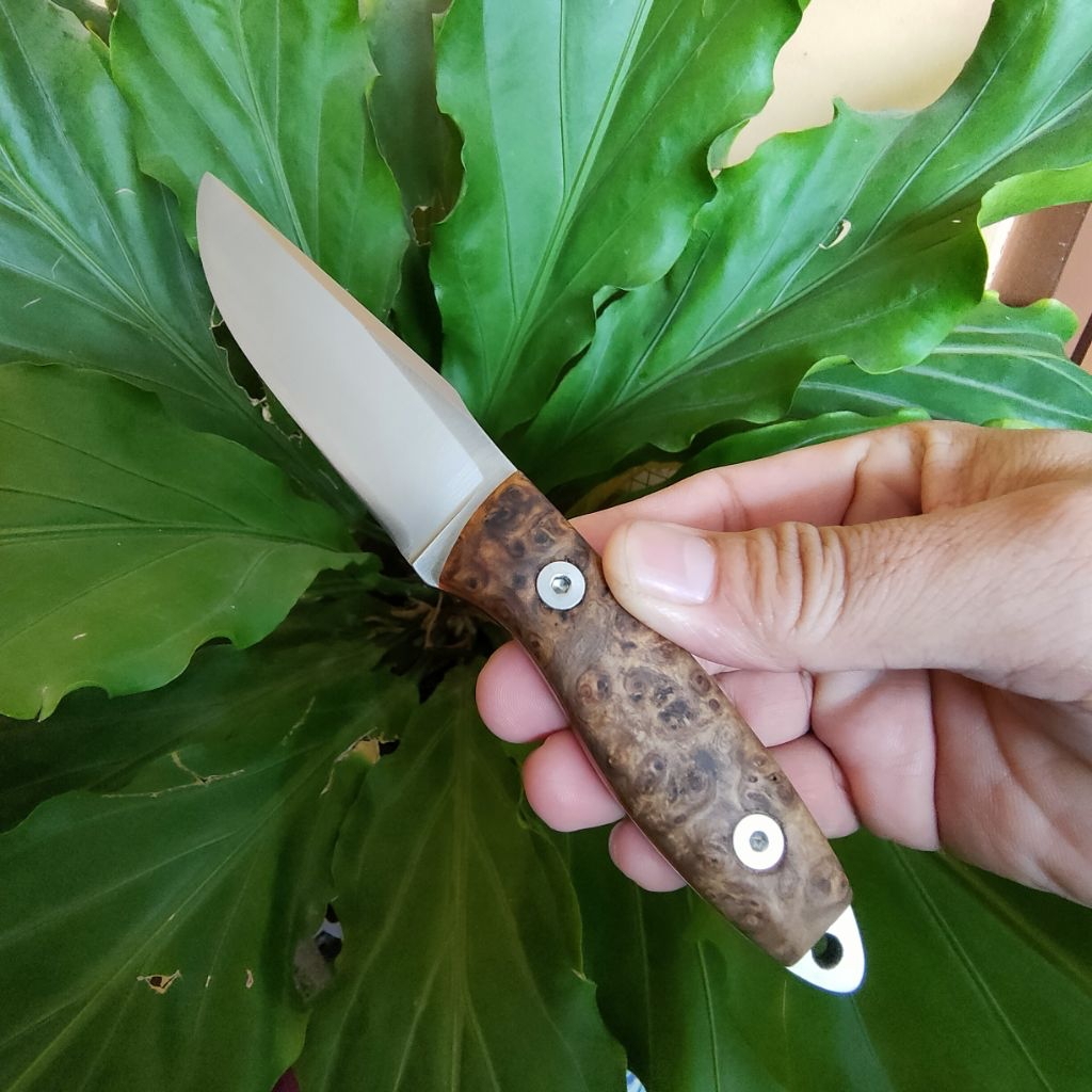 K110 handmade fulltang 8cm Skinner Kitchen Knife, Pisau multifungsi super tajam dengan bahan Bohler 