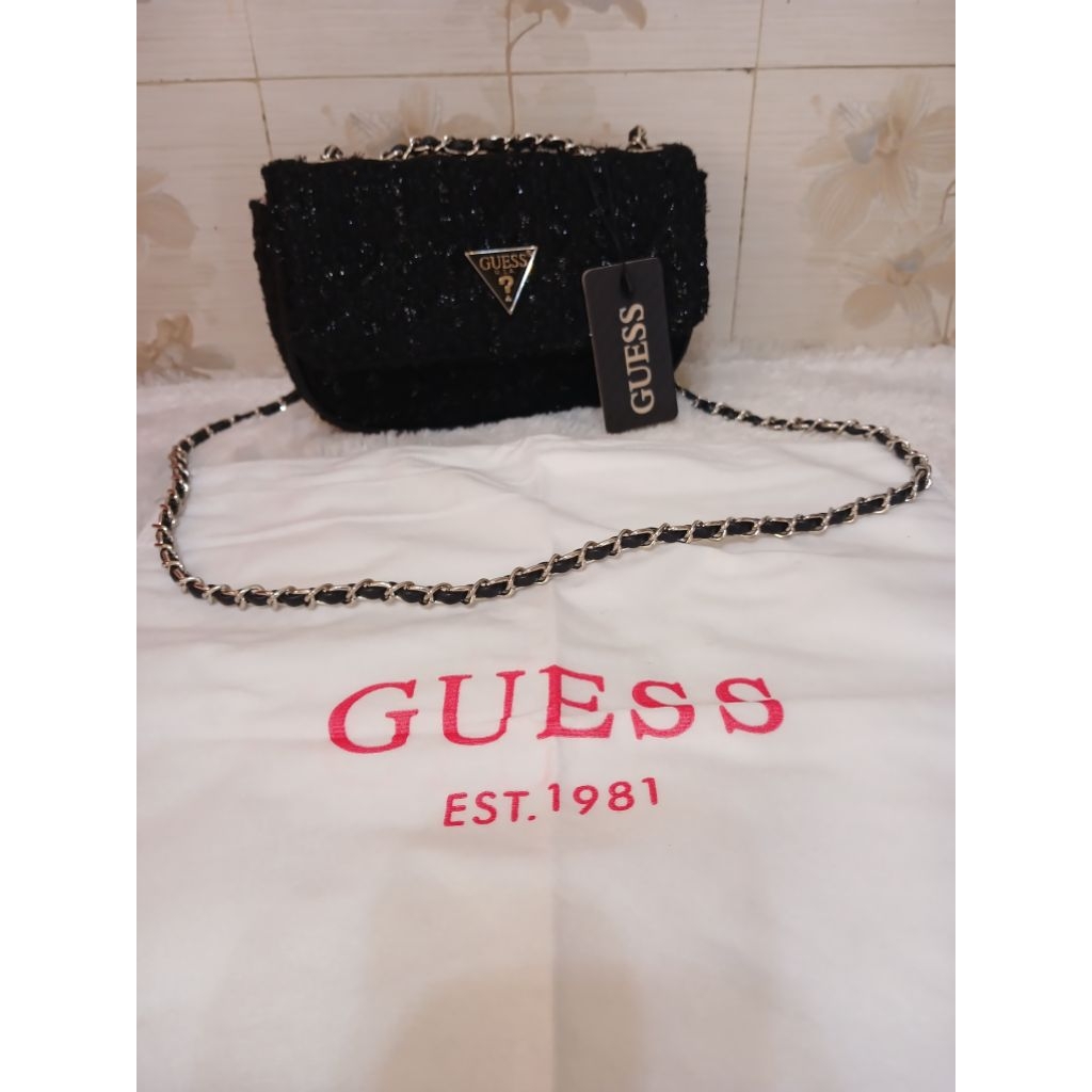 TAS GUESS TWEED BLACK