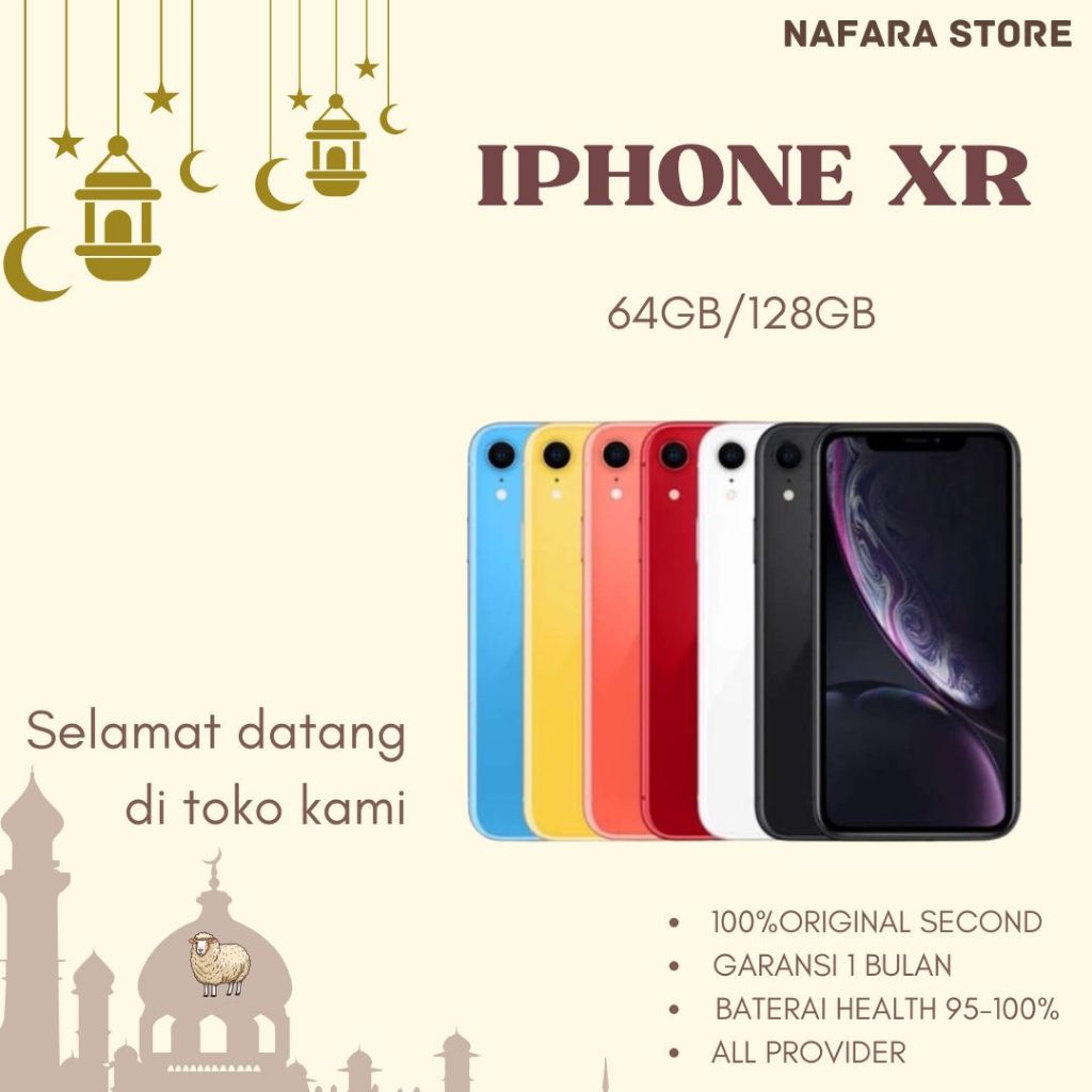 HIPhone XR  256GB/128GB/64GB  GSM LTE 4G 100% Original Fullset Mulus Condition Like NEW