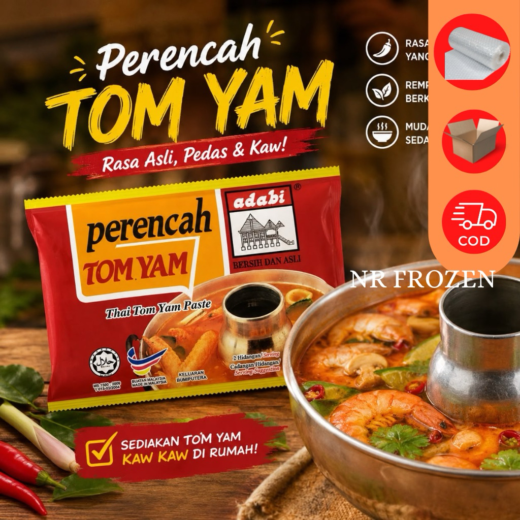 Adabi Perencah Tom Yam 40g Tomyam| Thai Tom Yam Paste | Instan Halal N1145