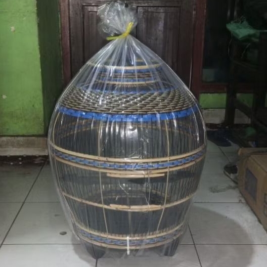 KANDANG BURUNG PUTER TEKUKUR ROTAN RAJUT SINTETIS - SANGKAR BURUNG