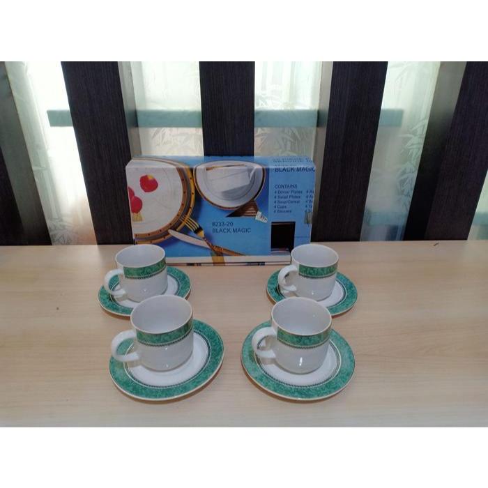 RG - Tea Cup set black magic set isi 4 sango ceramics Fine porcelaine