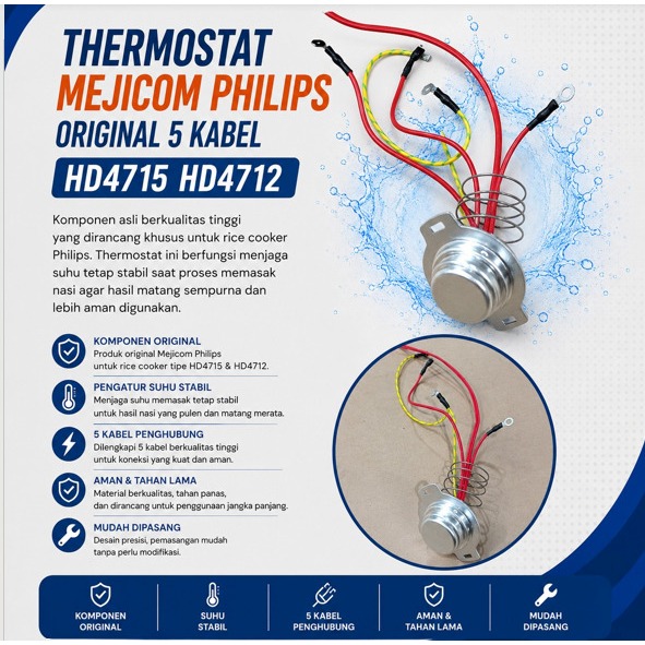 THERMOSTAT MEJICOM PHILIPS ORIGINAL 5 KABEL HD4715 HD4712