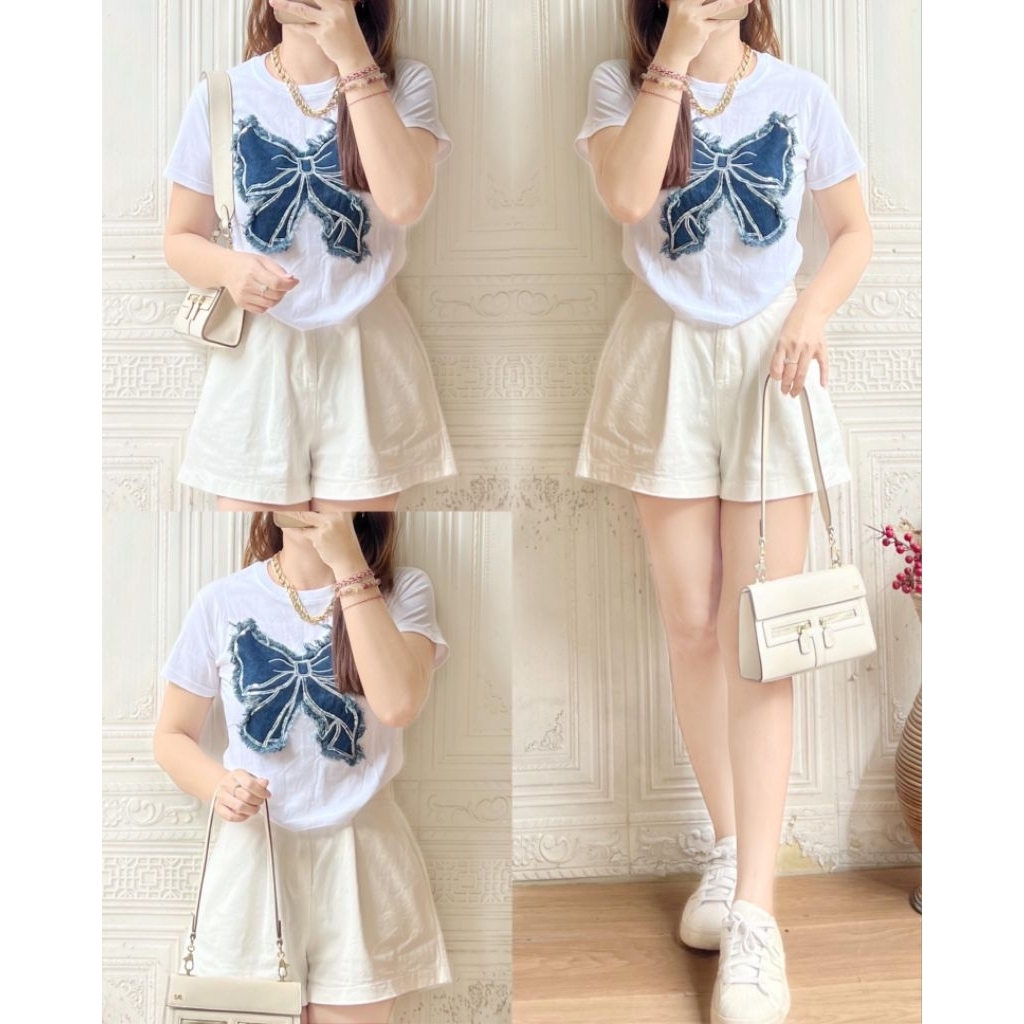 [KALIYA] Kaos Crop Pita Kupu - Kupu