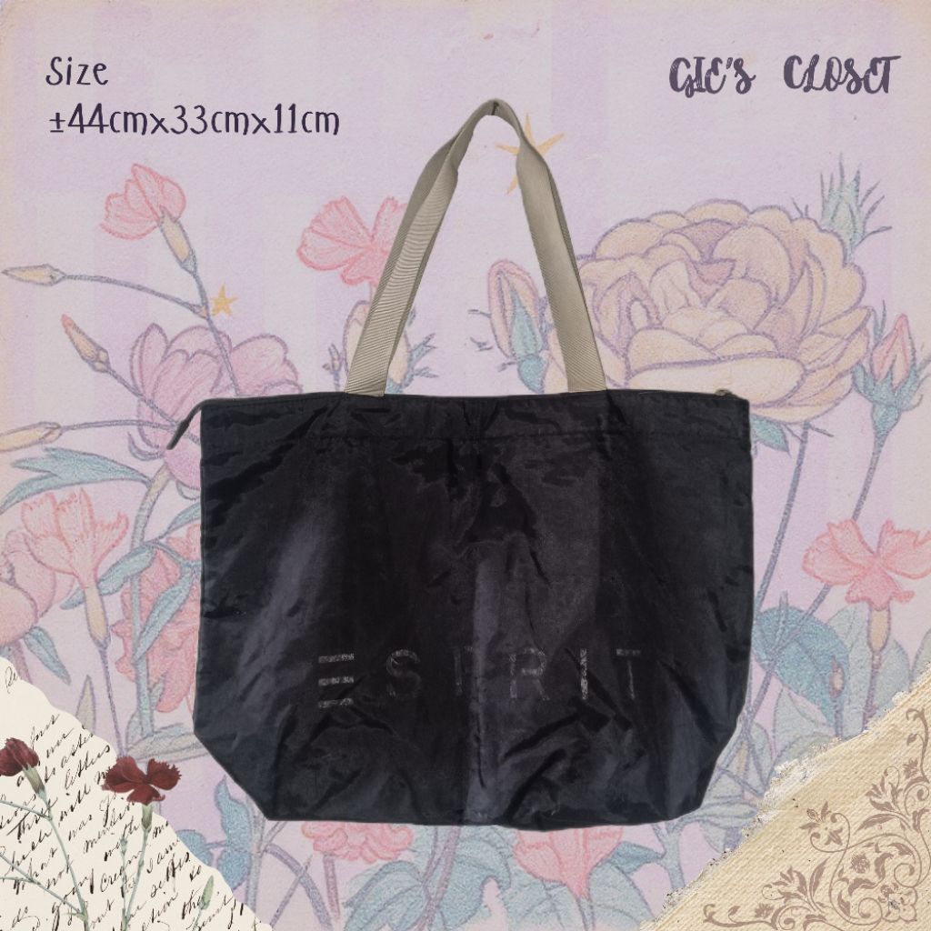 [SALE] Esprit Black Grey Tote Bag Preloved pl second branded ori | Gie's Closet
