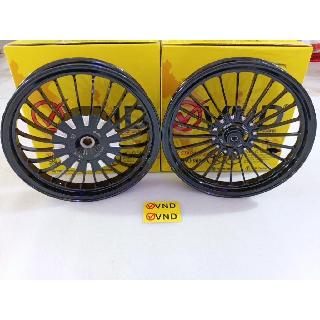 Velg Racing VND RACELINE, Beat 140-160X14 Black/Hitam