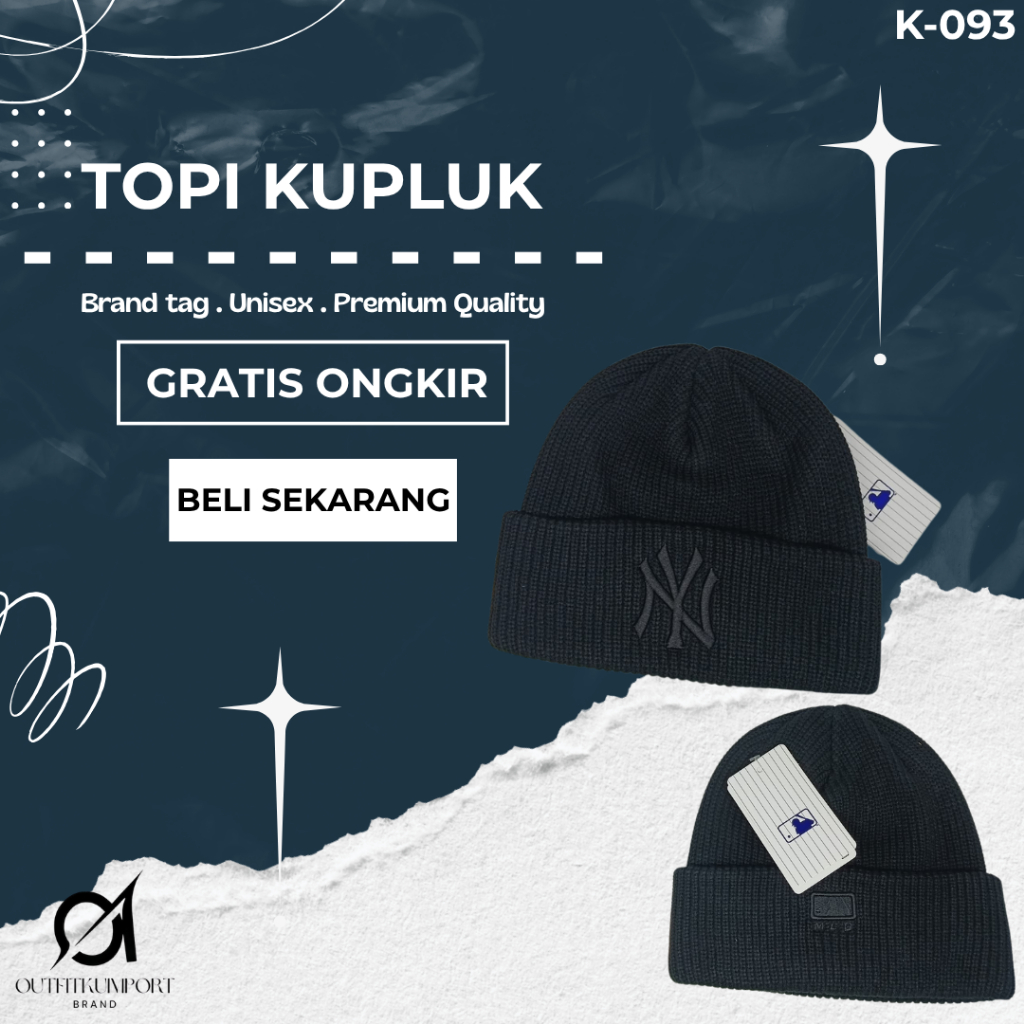 K-093 Kupluk NY MLB Black Logo Black