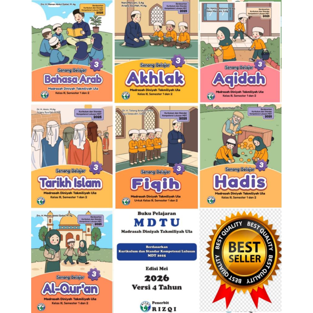 Buku Pelajaran MDTA/MDTU Kelas 3 Kurikulum 2025 - Versi 4 Tahun