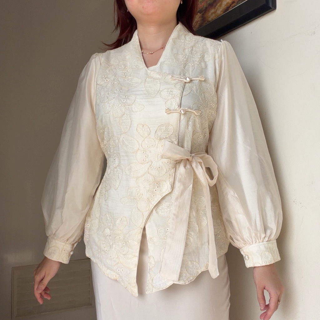 Yuji Top atasan blouse kemeja wanita cheongsam wedding kondangan pesta acara wisuda casual jalan kor