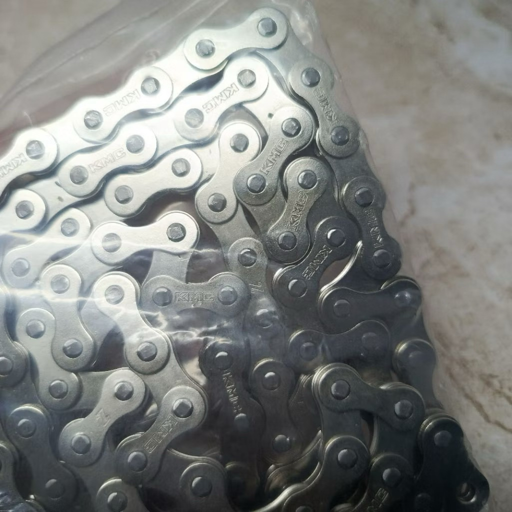 Rantai KMC single speed bmx fixie silver chrome premium 114 link tanpa sambungan