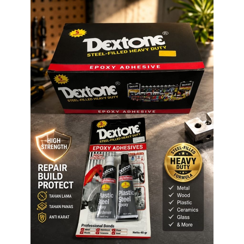 PLASTIK STEEL EPOXY DEXTONE, LEM PLASTIK LEM BESI