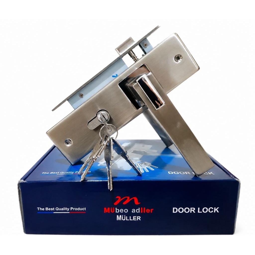 MULLER Handle Pintu Tanggung stainless gagang Pegangan Kunci Pintu Rumah Door set