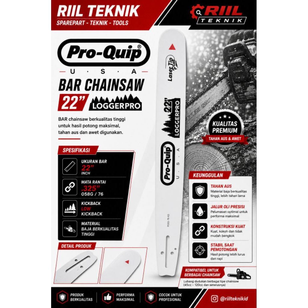 BAR CHAINSAW 22 PRO-QUIP | ORIGINAL (LASER/BAJA)